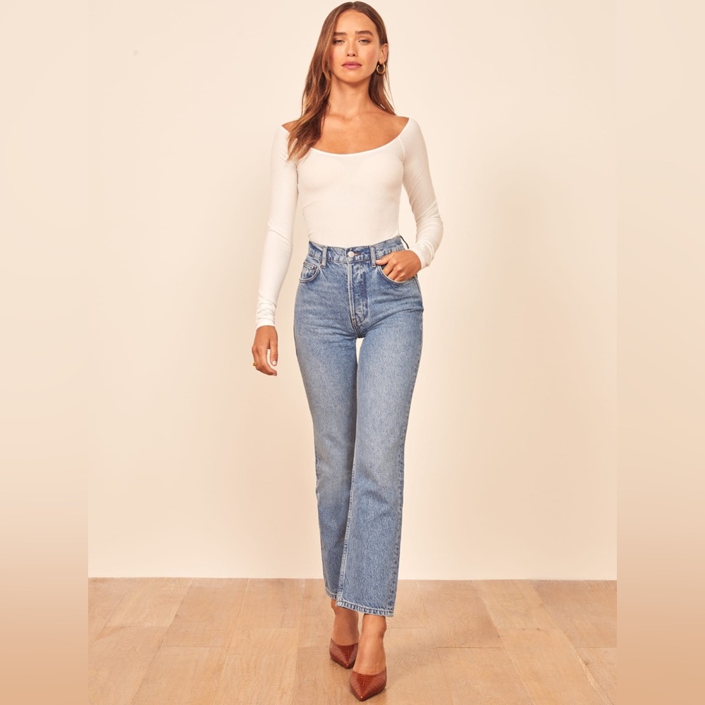 Reformation Cynthia High Rise Straight Jeans